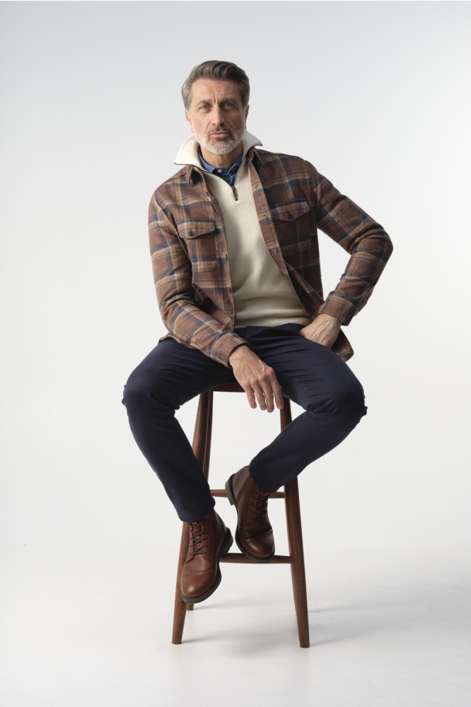 OVERSHIRT WALKER 099124 002 8005 BRUIN GROTE RUIT